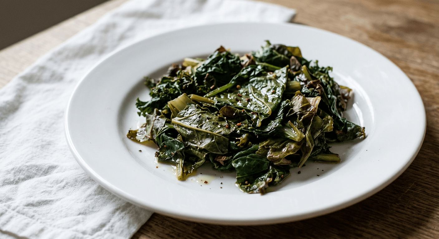 Appetizer of Baked Mixed Leafy Greens