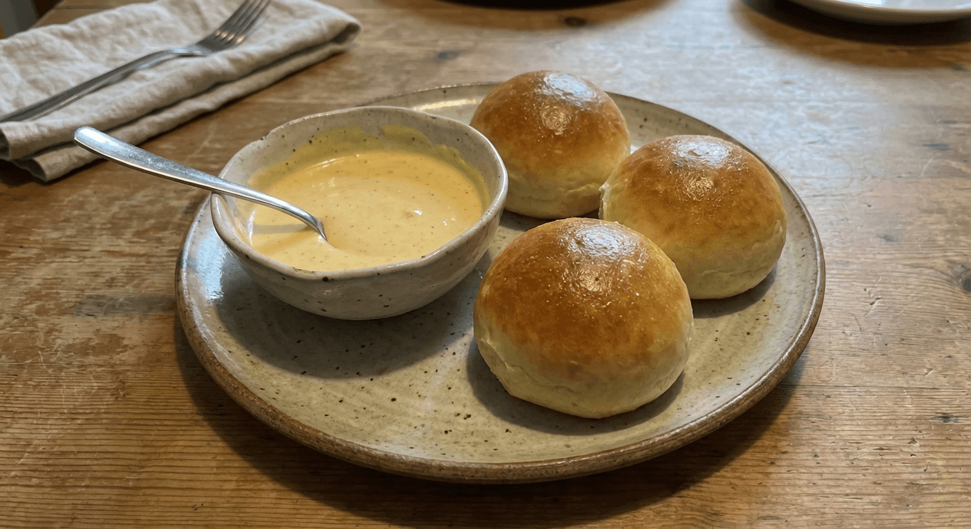 Baked Milk Buns with Spicy Lime-Egg Emulsion