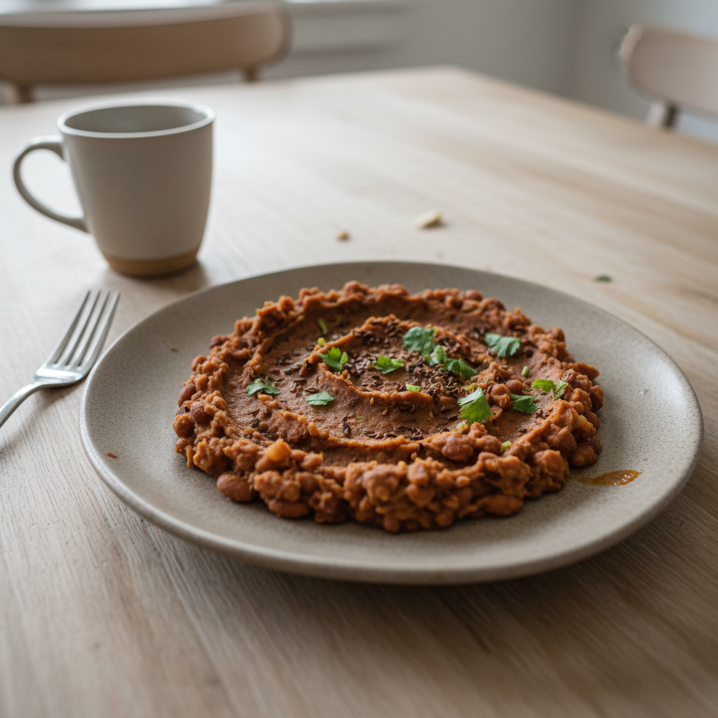 Quick-Fermented Pinto Bean Mash with Toasted Cumin and Herbs