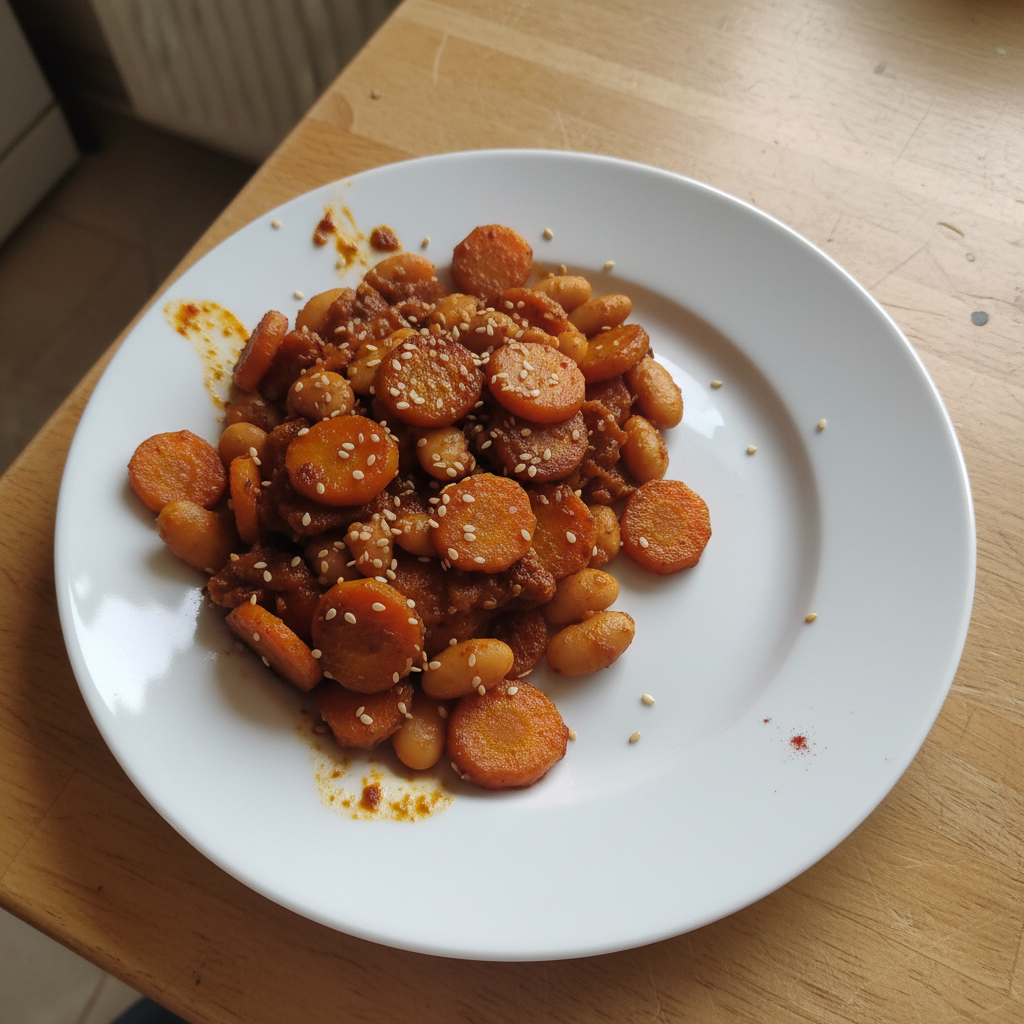 Shallow-Fried Carrot and White Bean Paprika Sauce
